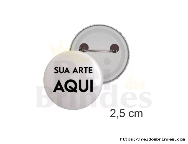 Bottons Personalizados 2,5cm Com Logotipo Logomarca Logo